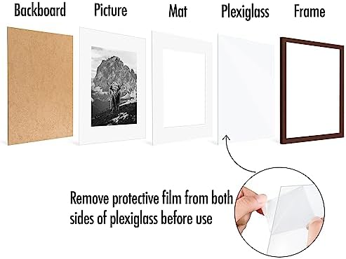 Americanflat 16x20 Poster Frame 5-Pack - Matted to 11x14 - Mahogany - Image 6