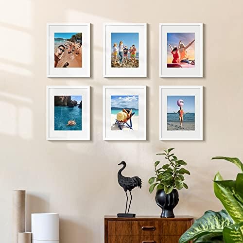 upsimples 11x14 Picture Frame Set of 5, Display Pictures 8x10 with Mat or 11x14 Without Mat, Wall Gallery Photo Frames, White (Pack of 3) - Image 2