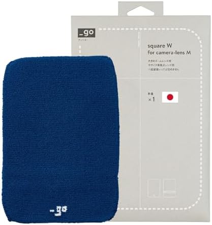 Camera Lens Cover, Square W, Made in Japan, M size, Blue by PACKINGKNIT_GO