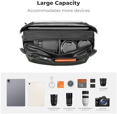 K&F CONCEPT Large Camera Sling Bag, Everyday Shoulder Bag - Image 2
