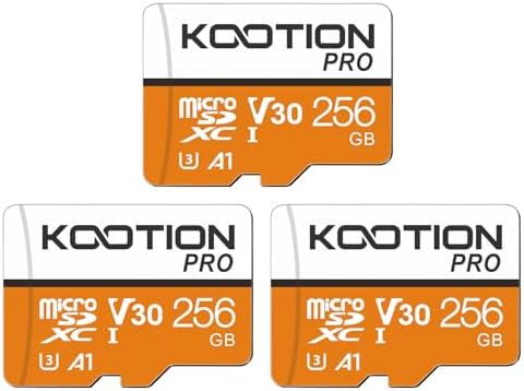 KOOTION 256GB Micro SD Card 3Pack,TF Card Micro SDXC Memory Card V30 A1 App Performance High Speed microSD Card, U3, V30, A1 by KOOTION