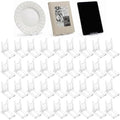 36 Pcs Acrylic Adjustable Plate Stands for Display, Clear Picture Plate Holders Easels Stands for Home Office Party Decoration, 4.3x2.4x4.1 Inch by Unknown