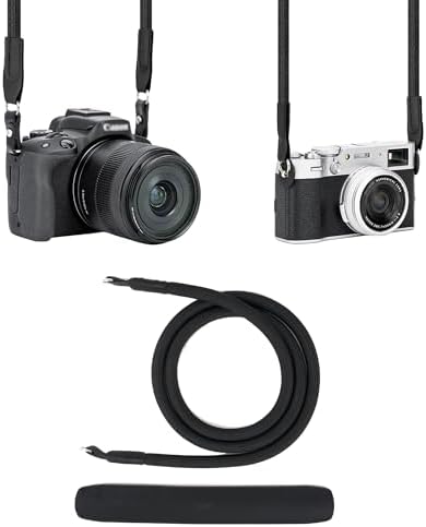 JJC 100cm Braided Rope Neck Shoulder Strap for Canon T7 T6 R100 R50, Black by JJC