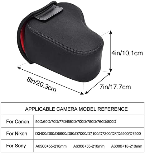 CADeN DSLR SLR Camera Sleeve Case with Neoprene Protection, Compatible for Nikon, Canon, Pentax, Sony and ect...(Large Black)… - Image 6