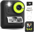 Okaloka Kids Instant Print Camera Toys,1080P HD Toddler Digital Video Camera,Birthday for Girls Boys Age 3-12 Year Old - TF Card Included (Black) by Okaloka