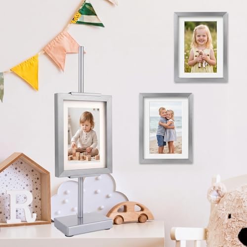18” Steel Adjustable Tabletop Easel Stand,Picture Frame Holder for Display,Decorative Stands for Photos,Plates,Painting,Artwork,Poster,Books (White, Silver Grey) - Image 2