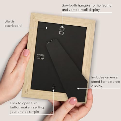 Americanflat 5x7 Picture Frame - Matted to 4x6 - Natural Oak - Image 5