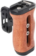 Jiawu Camera Cage Side Handle Grip with Ergonomic Design for Comfortable Use and Adjustable Positioning for Filmmakers - Aluminum Alloy and Rosewood Construction by JIAWU