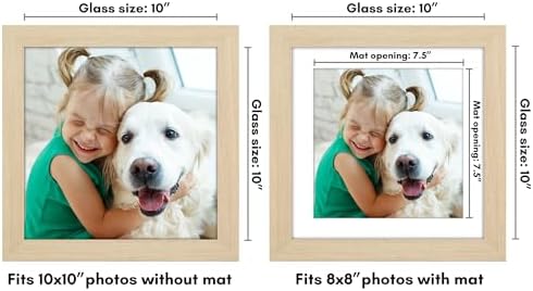 Americanflat 10x10 Picture Frame - Matted to 8x8 - Natural Oak - Image 2