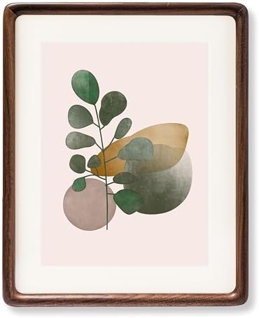 Recuerdos 8x10 Walnut Picture Frame, Matted to 6x8 with HD Plexiglass by Recuerdos