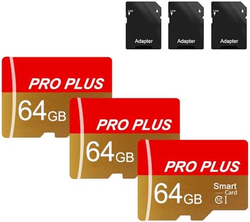 3 Pack TF Card 64GB with Adapter, High Speed Memory Card, UHS-I C10 A1 Memory TF Card for Tablet/Mobile Phone/Camera/Car Audio/Game Console (TF162 64GB-3 Pack) by Bliksem