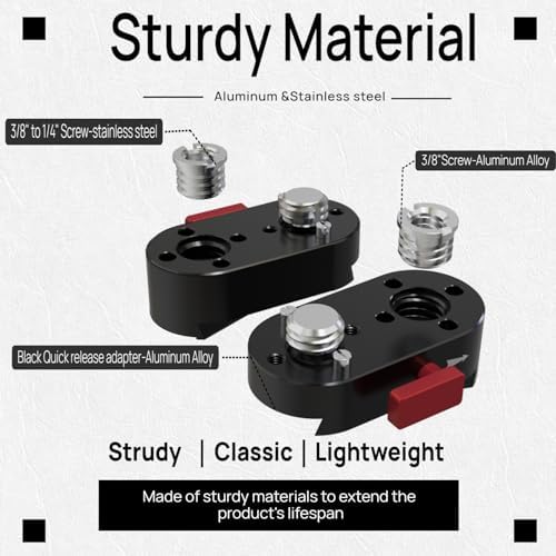 Mini Lock Quick Release Plate System, 2 Halves Split Design,Zero Play Locking with 1/4"-20 or 3/8"-16 Threads for Camera,Monitor,Tripod,Arm or Other Photography Accessories(3/8" Threaded) - Image 5