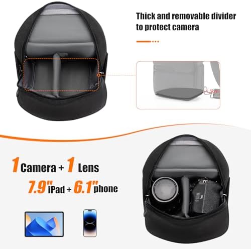 Cwatcun Camera Sling Bag Compact Small Camera Case, Waterproof Canvas Crossbody Camera Bag with Rain Cover, Travel Photography Bag for Canon, Nikon, Sony, Fuji DSLR/SLR/Mirrorless Cameras, Lens - Image 4