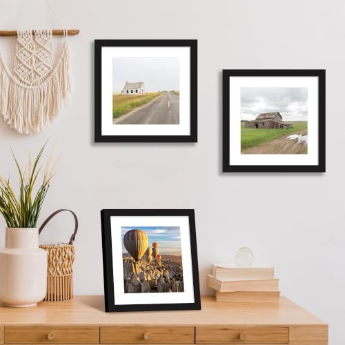 10x10 Picture Frame Set of 4 with Real Glass, Wall & Tabletop Display - Image 2