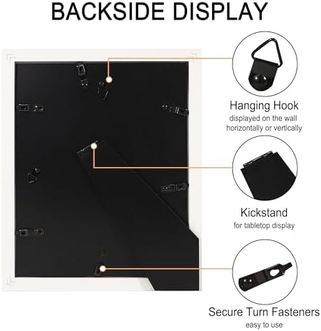 8x10 Picture Frame Set of 4 with Real Glass, Wall & Tabletop Display - Image 6