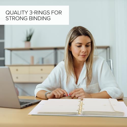 Important Document Organizer Set with Folders - Complete Linen Ring Binder - Image 6