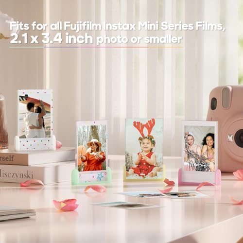 Cute Mini Instax Polaroid Frame, 2x3 Picture Frames for Fujifilm Instax Mini Film, Small Polaroid Frames for Wallet Size Photos, Little Photos Desktop Display Holder,12 Pack - Image 2