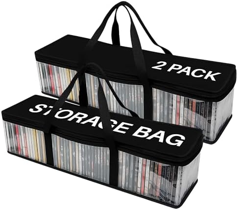 Evelots CD Storage Bags, 2 Pack, Holds 100 CDs with Handles by Evelots