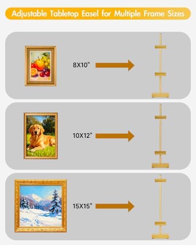Rofio Gold Easel, 17" Adjustable Tabletop Picture Frame Stand for Signs - Image 3