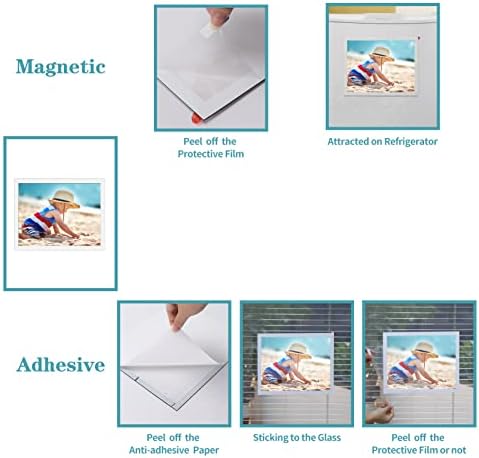 CRUGLA 12 Packs 8.5x11 Magnetic Picture Frames for Refrigerator Locker, 8.5 by 11 Photo Certificate Document Frame Bulk, Peel and Stick Kids Artwork Holders for Fridge Dishwasher Whiteboard - Image 3