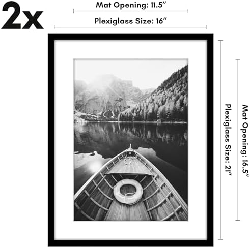 Americanflat 16x21 Poster Frame 2-Pack - Matted to 12x17 - Black - Image 2