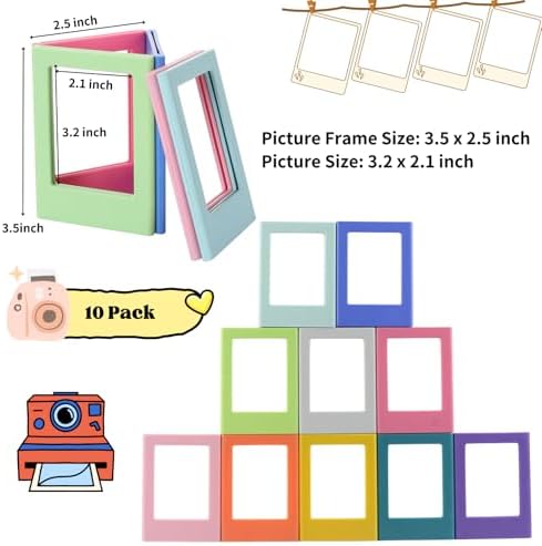 10 Pack Magnetic Picture Frame for Fujifilm Instax Mini Film, 2x3 inch - Image 2