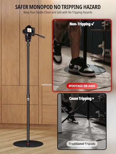 IFOOTAGE RB-A400 Round Base Monopod,79.4" Monopod Light Stand,1 Pack - Image 5