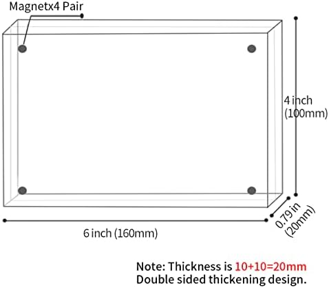 Sezanrpt Acrylic 4x6 Picture Frame, Clear Photo Display Magnetic Photo Frame 4x6, Double Sided Frameless Desk Picture Frames for Office - Image 2