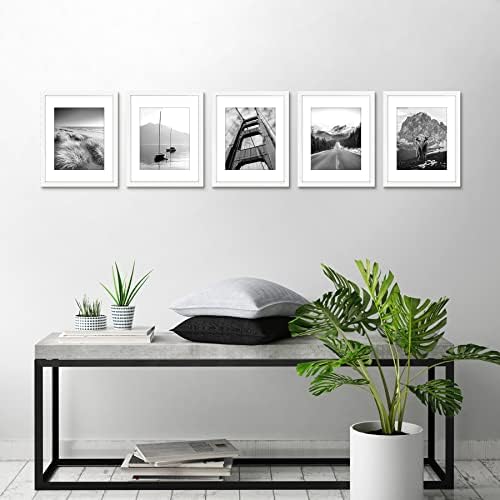 Americanflat 11x14 Picture Frame 5-Pack - Matted to 8x10 - White - Image 5