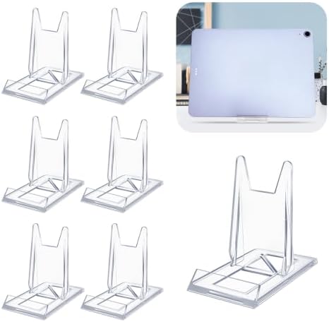 6 Pack Adjustable Acrylic Book Stand for Display, 4.2in H by BoundlesEcho