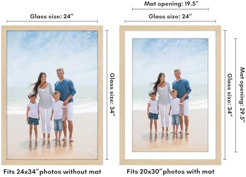 Americanflat 24x34 Poster Frame - Matted to 20x30 - Natural Oak - Image 2