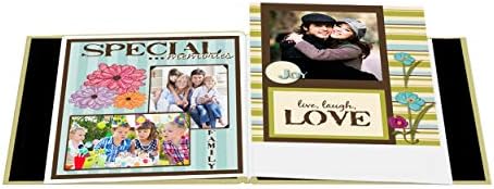 Pioneer 8 Inch by 8 Inch Postbound Fabric Frame Cover Memory Book, Soft Yellow - Image 3
