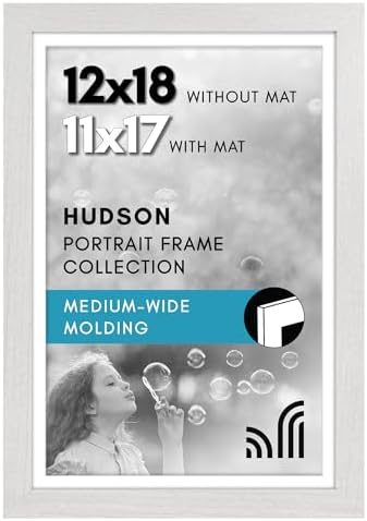 Americanflat 12x18 Poster Frame - Matted to 11x17 - Engineered Wood - White by Americanflat