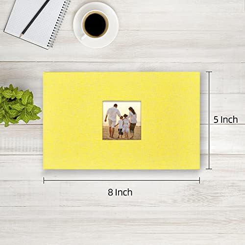 potricher Photo Album 4x6 Pictures, 100 Pockets, Linen Cover, Yellow - Image 2