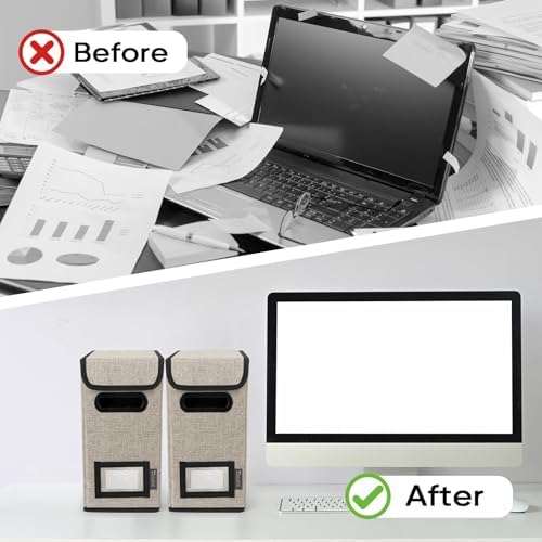 BALEINE File Organizer Box with Lid, Collapsible Hanging File Storage Box - Image 7