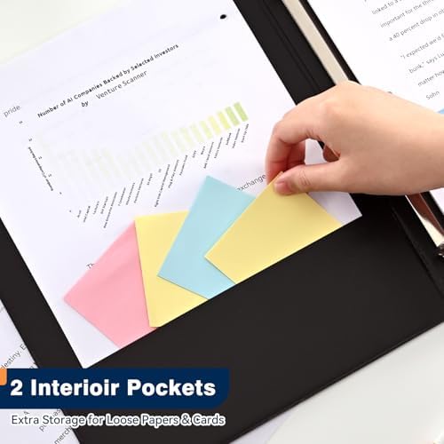 SUIN 1-inch 3 Ring Binder with 2 Interior Pockets, 1''Durable Binders Holds US Letter Size 8.5'' x 11'' Paper - Versatile Binders for Office, Home, and School Use, 6 Pack Black - Image 6