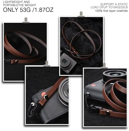Leather Quick-Release thin camera Shoulder Strap for DSLR SLR - Brown - Image 4
