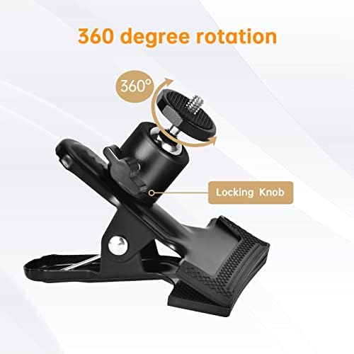 UTEBIT 1 Pack Tripod Camera Mount Clip with 360 Swivel Mini Ballhead, Black - Image 4