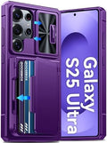 GooseBox for Samsung Galaxy S25 Ultra Case Wallet with RFID [Cards Holder][Camera Cover][Edge Raised] Full Body Shockproof Silicone Protective Phone Case for Galaxy S25 Ultra 6.9" 2025 (Purple) by GooseBox