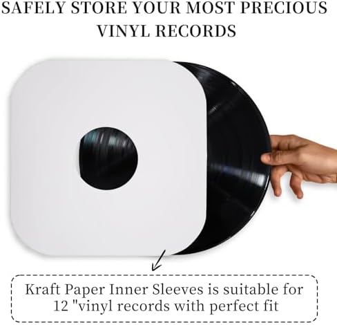 12″ Vinyl Record Inner Paper Sleeves White Kraft Paper for 33 RPM - 10 Pcs - Image 7