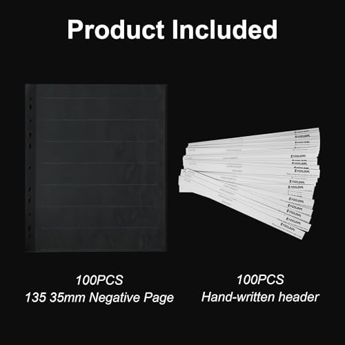 100PCS-YCCLDIPL Archival Storage Sheets - 135Negative Page Preservers for 135 Film (100 Archival Storage Sheets) - Image 2