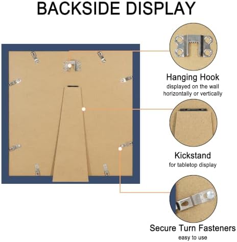 12x12 Picture Frame Set of 4 with Real Glass, Wall & Tabletop Display - Image 6