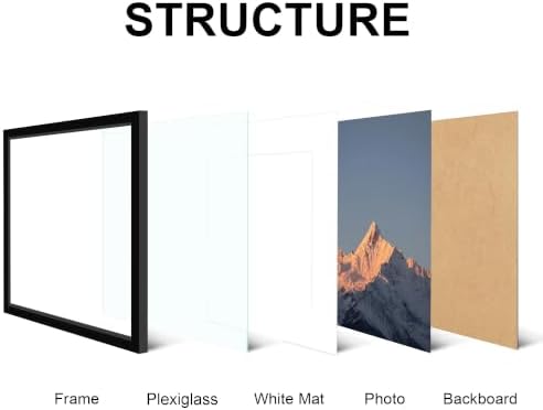16x16 Wood Picture Frame Set of 4, Wall Mount for Home Decor, Black - Image 5