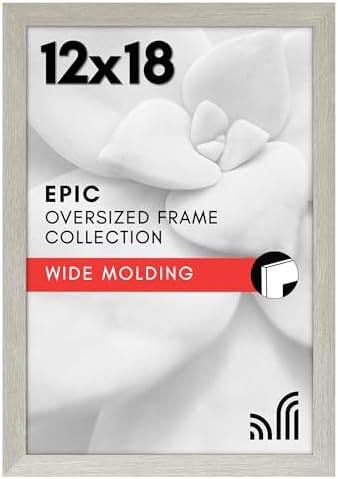 Americanflat 12x18 Poster Frame - White Engineered Wood with Polished Plexiglass - Wide Picture Frame for Vertical or Horizontal Wall Display - Epic Collection - White by Americanflat