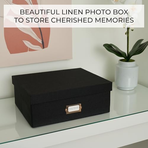 Decorative Photo Storage Box - Sturdy Linen Organizer Holds 1700 Photos - Image 7
