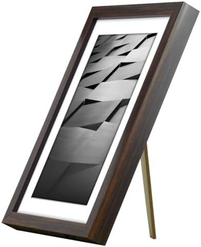 Americanflat 5x7 Picture Frame with Shatter-Resistant Glass - Use as 4x6 Frame with Mat or Display 5x7 Photo Without Mat - Streamline Collection - Picture Frames for Tabletop and Wall - Walnut - Image 4