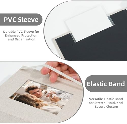 5x7 Photo Album Holds 52 Photos with Front Window Beige - Image 4