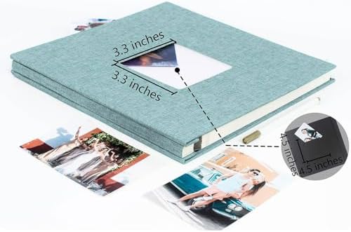 Photo Album Self Adhesive Pages Scrapbook, 11x10.6 Green 60 Pages - Image 6
