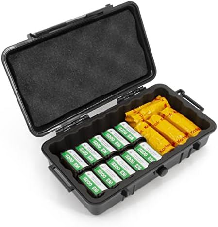 CASEMATIX Hard Shell 35mm Film Case for 35mm and 120 Film - 9" Waterproof & Lightproof Film Holder and Film Roll Container for up to 16 x 35mm Film Rolls or 10 x 120 Film Rolls, Travel Case Only by CASEMATIX