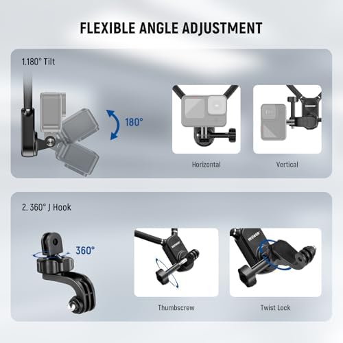 NEEWER Magnetic Neck Mount with Pocket 3 Cage, Flexible Quick Release Action Camera Neck Holder Compatible with Hero 13 12 11 Max DJI Action 5 Pro Insta360 Osmo Pocket 3 Accessory for POV, GP39 - Image 4